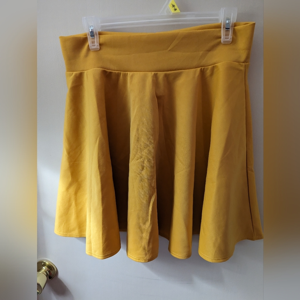 Mustard circle/skater skirt 2X